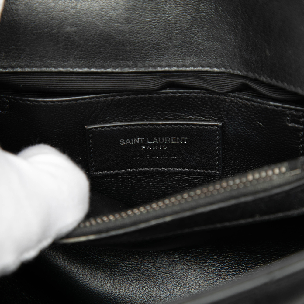 Pre-Loved Saint Laurent Medium Chevron Sheepskin Monogram College Satchel - Picture 5 of 8